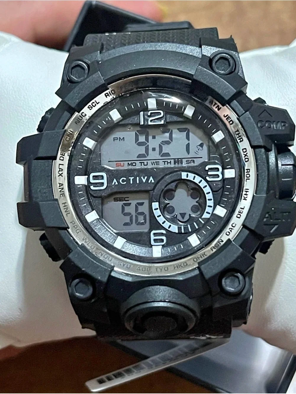 Activa Endurance X Invicta Men's Digital Watch - 54.5mm. Black with white